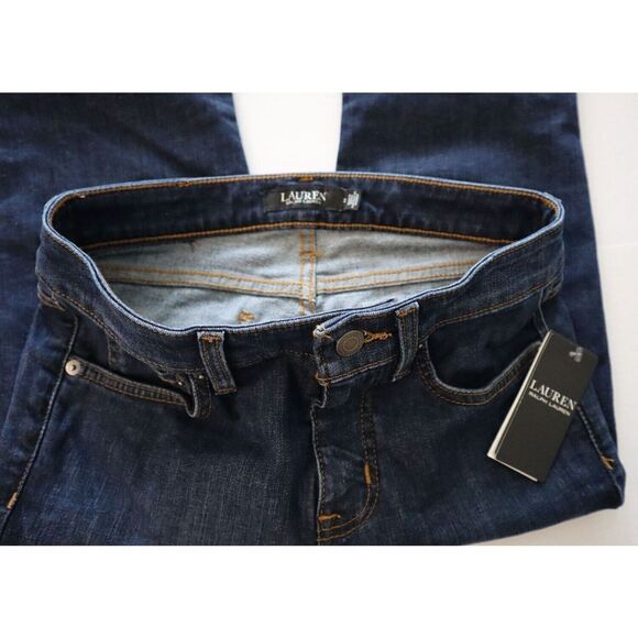 Lauren Ralph Lauren Women Sz 2 Dk Blue Super Stretch Premier Straight Jeans - Picture 3 of 13